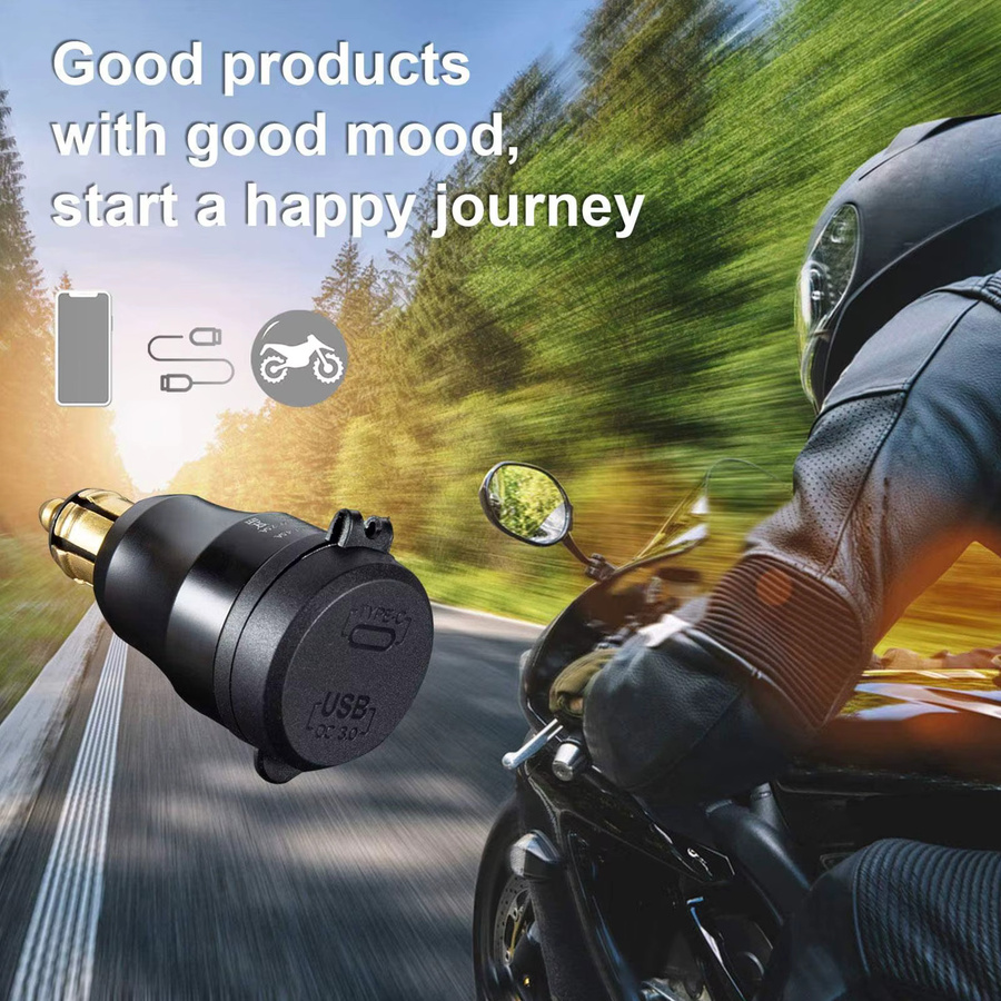 Hella Wasserdichtes Motorrad-Ladegerät mit 30 W QC3.0 USB-C PD-Netzteil und DIN-Steckdose in Schwarz für Ducati Triumph BMW - Bild 5