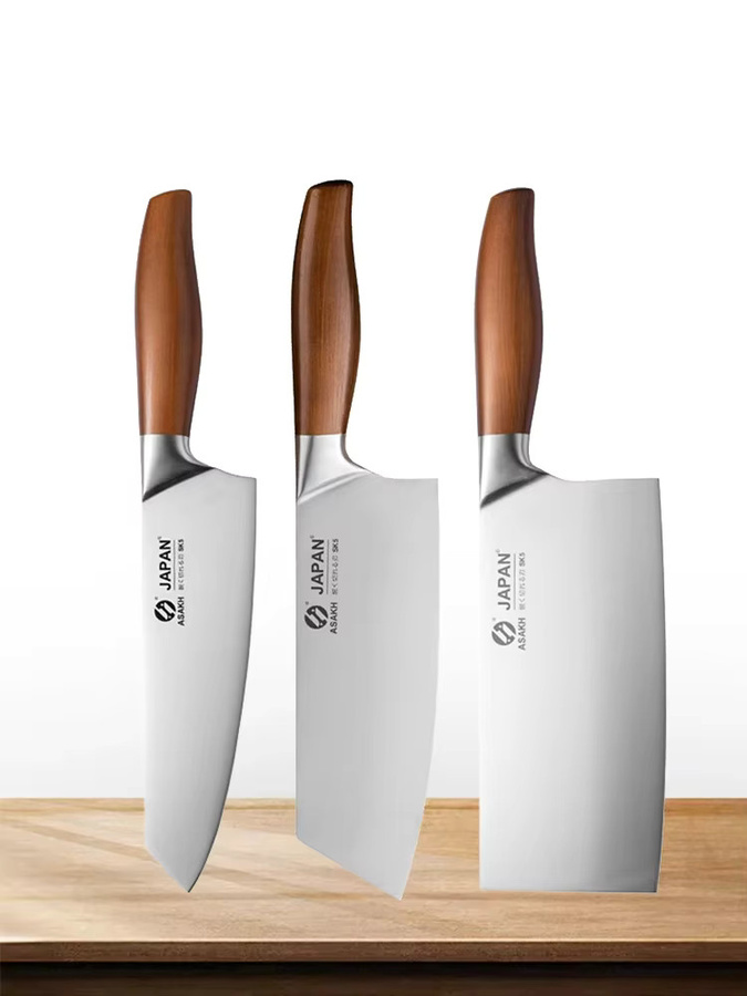 WXCOO Japanisches Küchenmesser-Set aus Edelstahl in Silber mit Kochmesser, Santoku-Messer und Sushi-Messer zum Schneiden von Fischfilet und Fleisch - Bild 3