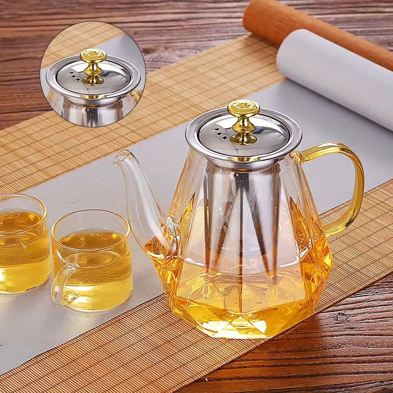 JUSTINLAU Glas-Teekanne aus hitzebeständigem Borosilikatglas in Transparent mit abnehmbarem Edelstahl-Ei und Infuser, 0,4 l - Bild 5