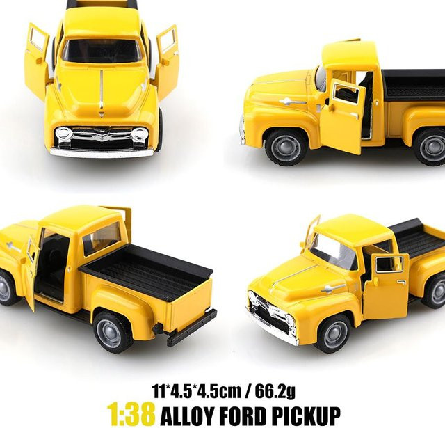 Linyi toy car Klassischer Retro F100 Pickup, Legierungsmodellauto, 1:38, Mehrfarbig, ab 4 Jahren - Bild 1