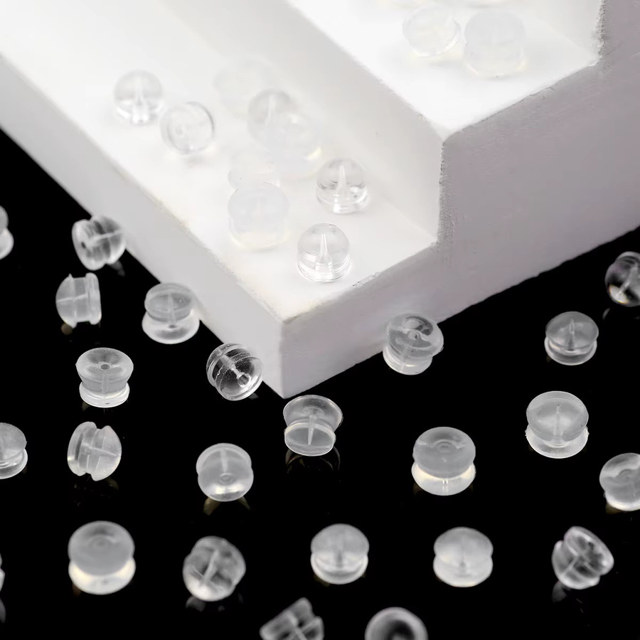 Ohrstecker Silikon, 5 mm, transparent, Unisex - Bild 4