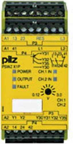 PILZ Sicherheitsschaltgerät PSWZ X1P 3V 24-240VACDC 2n/o 1n/c Gelb B/T/H: 45 x 121 x 94 mm - Bild 1