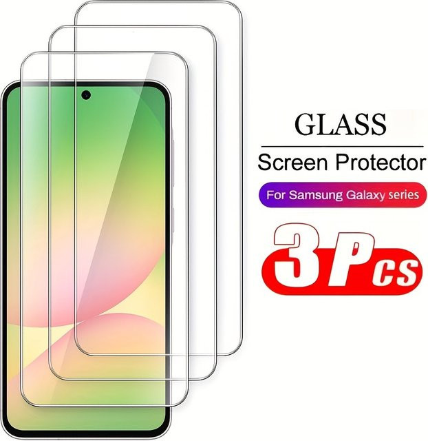 3er-Set gehärtetes Glas Displayschutzfolie für Samsung Galaxy A12 A23 A70S M02S A02S A17 A06 A16 A22 M23 M33 5G transparent - Bild 1