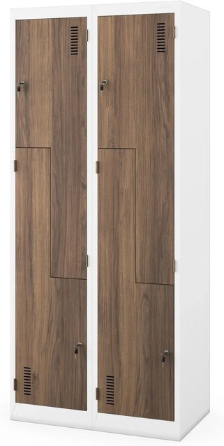 JAN NOWAK Kleiderschrank Typ L JULIA Eckschrank in Weiß und Nussbraun, Höhe: 185 cm, Breite: 80 cm, Tiefe: 40 cm - Bild 1