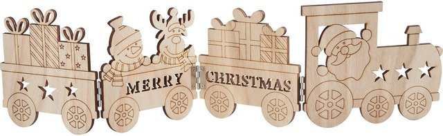 VBS Holz-Silhouette Weihnachtszug in Beige für die Weihnachtsdekoration - Bild 1