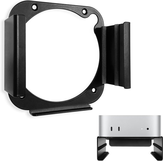 Apple Mac Mini M4 und M4 Pro Ständer in Schwarz für Wandmontage und Desktop-Nutzung zur verbesserten Kühlung - Bild 1