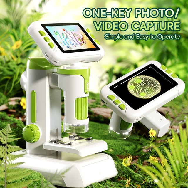 CONUSEA 3-in-1-Mikroskop, biologisches Labormikroskop, Grün - Bild 1