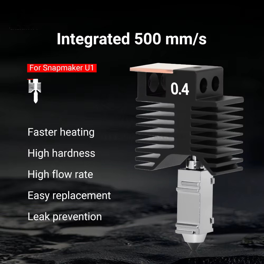 Snapmaker U1 Hotend-Kit mit 0,4mm Düse, 24V 48W Keramikblock-Heizeinheit für präzise FDM-3D-Drucke - Bild 2