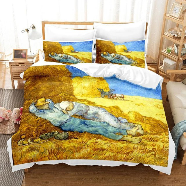 JMG Household Supplies Van Gogh Ölgemälde Bettwäscheset aus Mikrofaser, Mehrfarbig, B/H: 140 x 210 cm - Bild 1