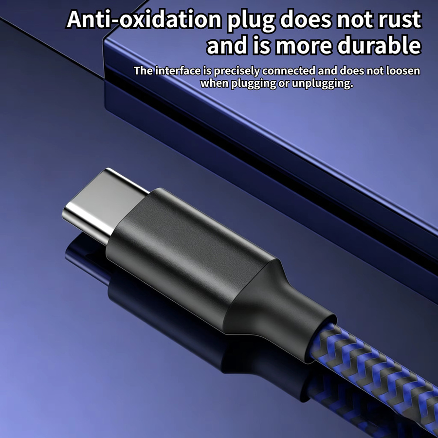 DIXSG USB-auf-Typ-C-Nylon-Datenkabel in Weiß für 10A Ultraschnelles Laden und Datenübertragung - Bild 3