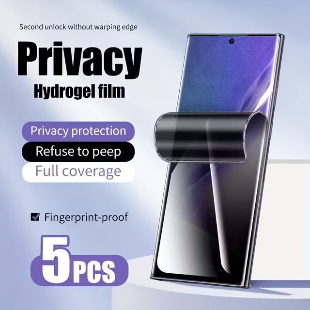 5er Pack Privatsphäre Hydrogel Schutzfolien für Realme C20 C21Y C25S C30 C55 C51 C35 C25Y transparent - Bild 1