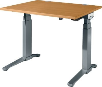 Schäfer Shop Genius Schreibtisch ERGOSTYLE S elektrisch höhenverstellbar Buche/Anthrazit B/T/H: 120 x 80 x 63,5-130,5 cm - Bild 1