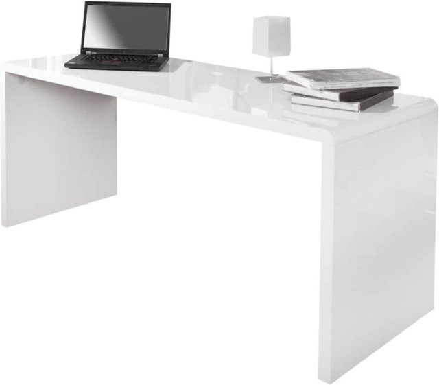 riess-ambiente Schreibtisch FAST TRADE Modern Computertisch in Weiß Hochglanz, Breite: 160 cm - Bild 1