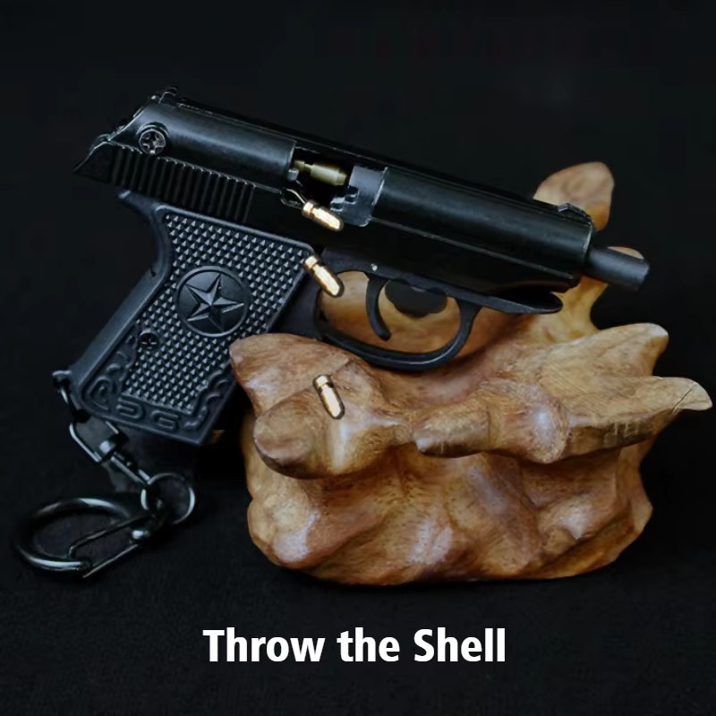 Throw The Shell Typ 64 Pistole Legierungsmodell als Metall-Schlüsselanhänger in Grau und Schwarz - Bild 4