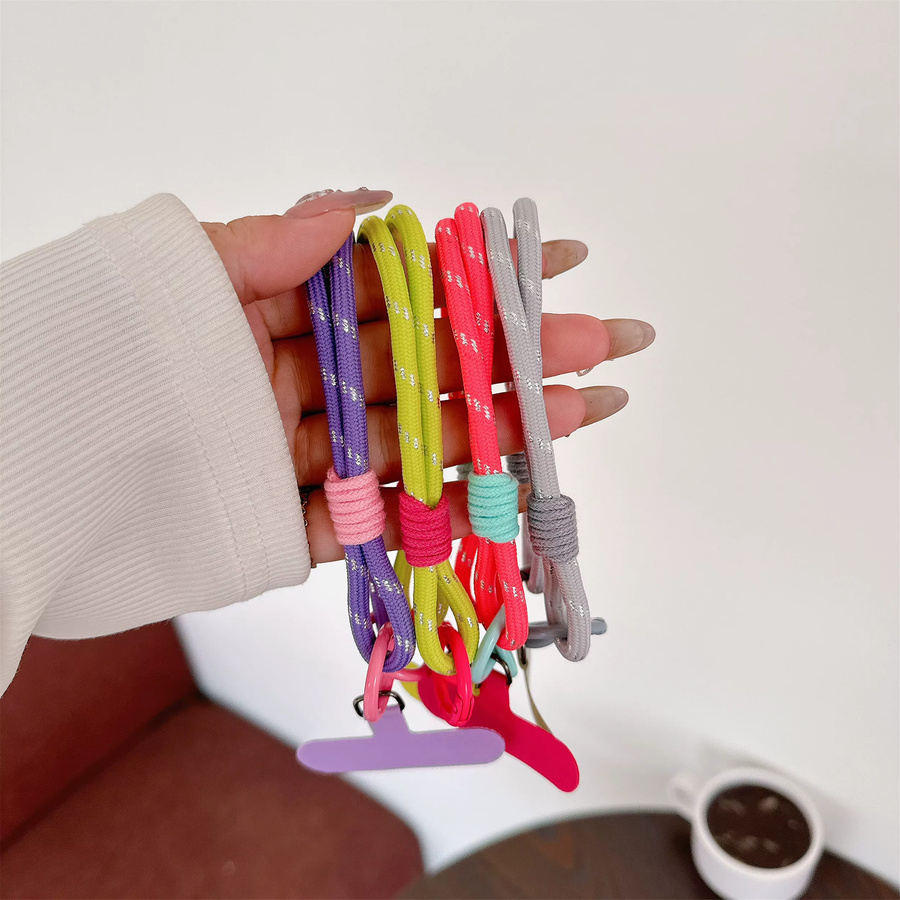 JINHR Handy-Lanyard mit zwei Strängen und Anti-Verlust-Kartenstreifen in Gelb und Gold - Bild 2