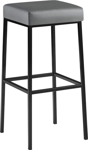 DELUKE Barhocker BIDAN Barstuhl aus Kunstleder in Grau B/T/H: 37 x 37 x 83 cm - Bild 1