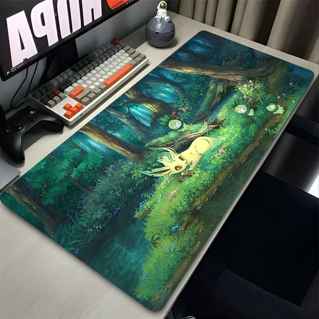 Bandai Mauspad Gamer Leafeon Multicolour Schreibtischunterlage aus Gummi mit Rastkante - Bild 1