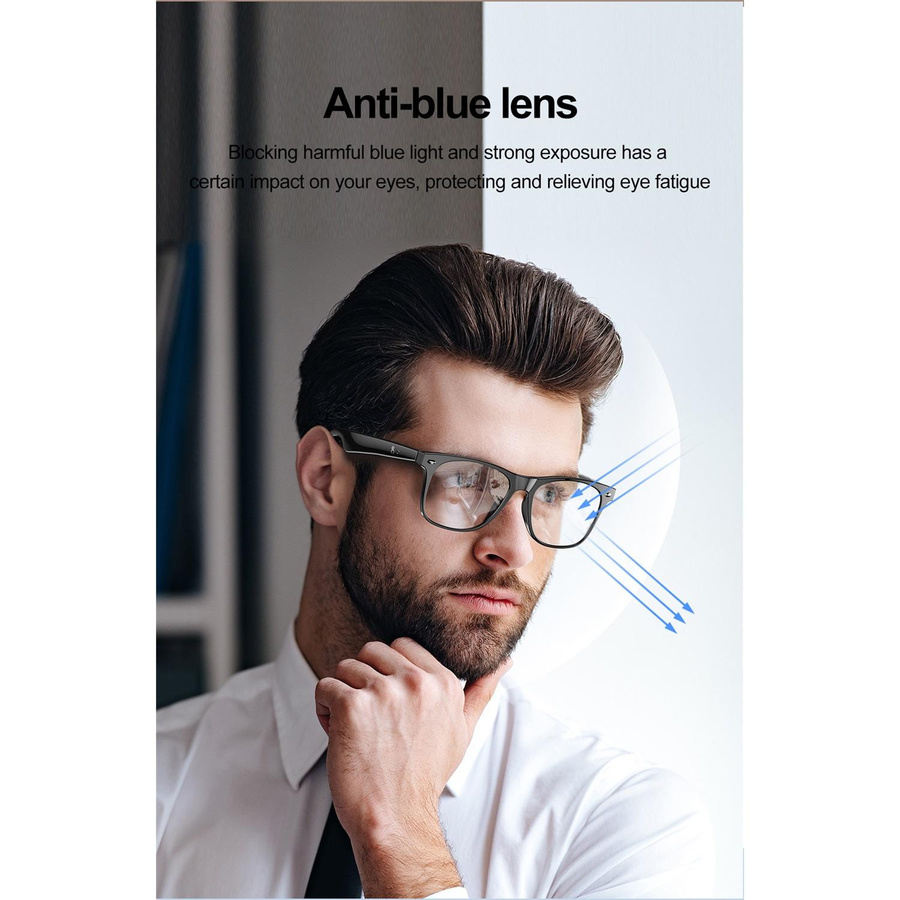 Pig Boutique Smart Glasses Bluetooth-Übersetzungsbrille mit KI-automatischer Dialogübersetzung für 134 Sprachen in Schwarz Transparent - Bild 2