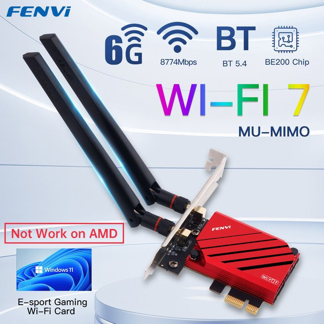 Fenvi WiFi 7 FV-BE8800 PCIe Wireless-Adapter für Intel BE200 mit Bluetooth 5.4, Tri-Band 2,4G/5G/6GHz Netzwerkkarte für deinen PC - Bild 1