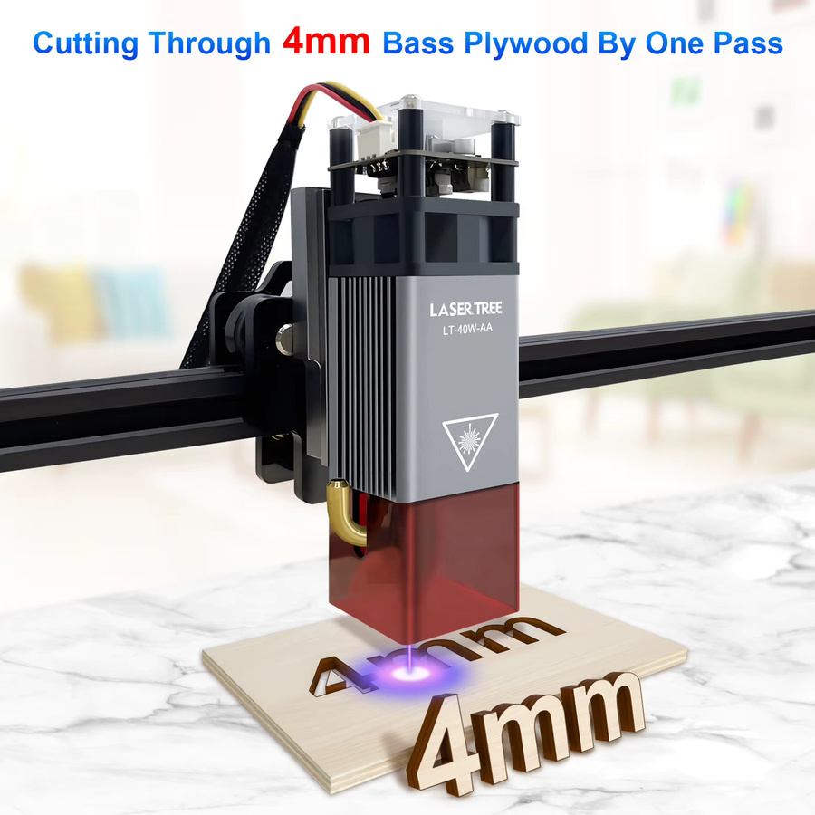 LASERBAUM 5W Laser-Modul mit Air Assist und Metalldüse, 450nm Blaulicht für CNC-Lasergravierer und Holzschneiden - Bild 3