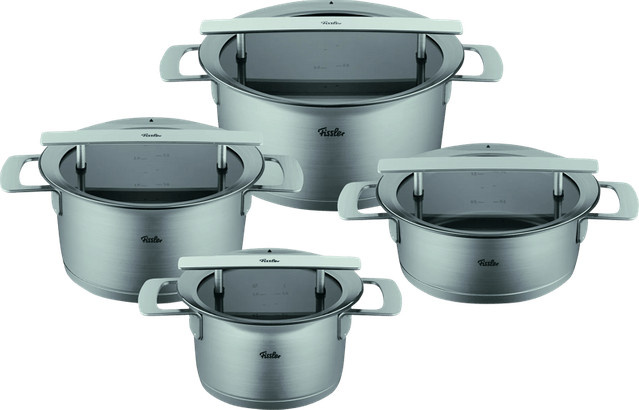 Fissler Phi Collection 4-teiliges Topfset aus Edelstahl in Silber mit Deckeln - Bild 1