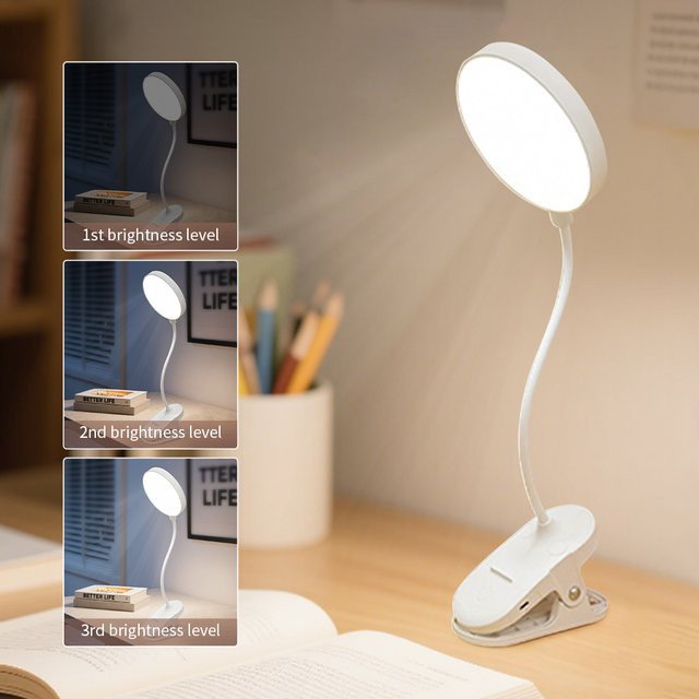 MeeToo LED-Tischlampe in Weiß, wiederaufladbare Schreibtischlampe mit Touch-Dimmer für Schlafzimmer und Büro - Bild 1