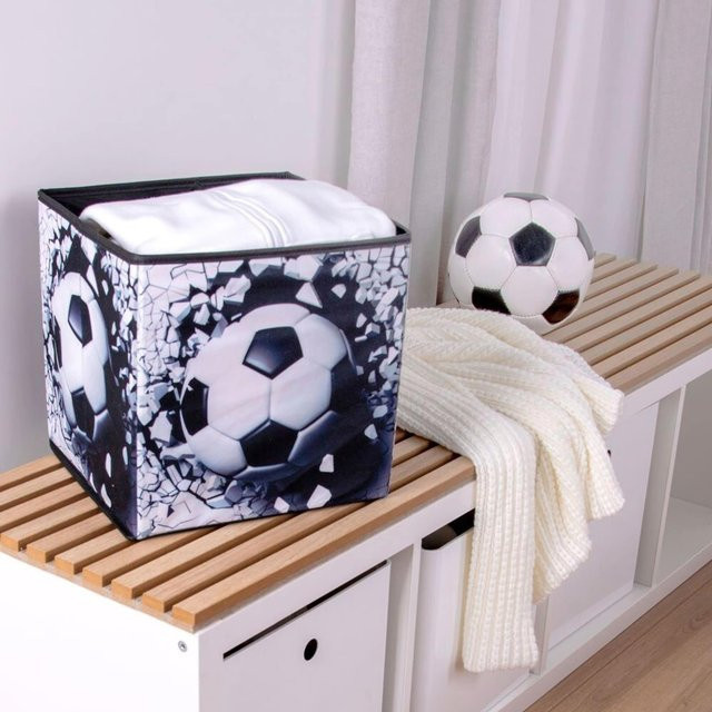 Herding Aufbewahrungsbox aus Stoff, faltbar, Schwarz/Mehrfarbig, B/T/H: 30 x 30 x 30 cm - Bild 1