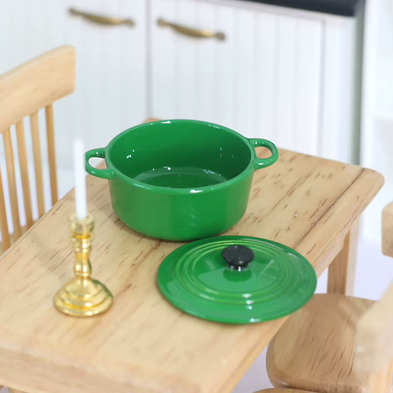ZTOYL Mini Topf Kessel Pfanne Mit Deckel Wasserkocher, Puppenhaus Zubehör, Rot - Bild 5