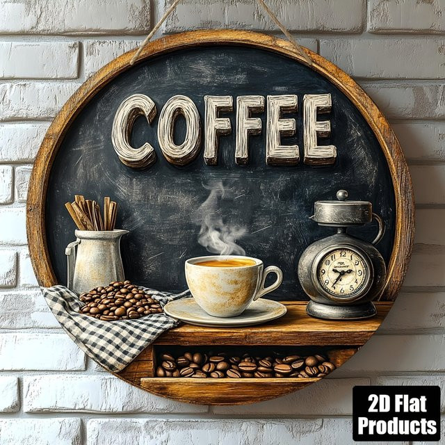 HELLOYOUNG Retro Metallschild Rund Multicolour Wandkunst für Bar Küche Café und Büro - Bild 1