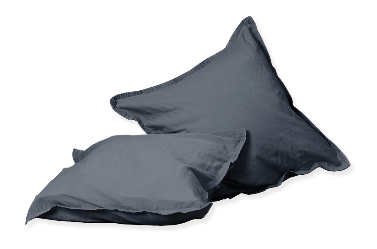 2 Stück Hahn Renforce Kissenbezüge aus Baumwolle, Farbe: Grau Anthrazit, B/T: 40 x 40 cm - Bild 1