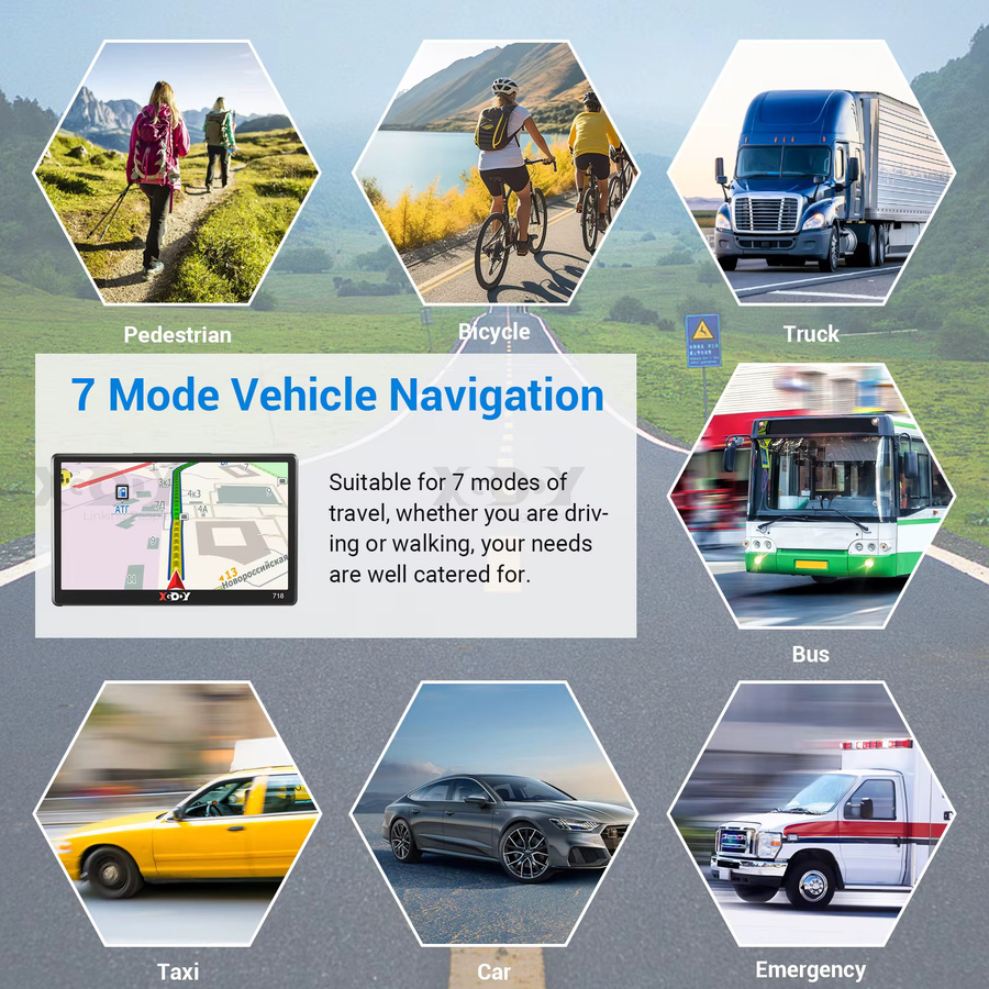XGODY 7-Zoll GPS Navigationsgerät für PKW und LKW mit 16 GB Speicher und kapazitivem Bildschirm in Schwarz - Bild 2