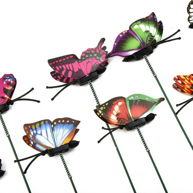 50er Set bunte Schmetterlings-Stecker zur Dekoration von Garten, Hof und Blumentöpfen, Mehrfarbig - Bild 1