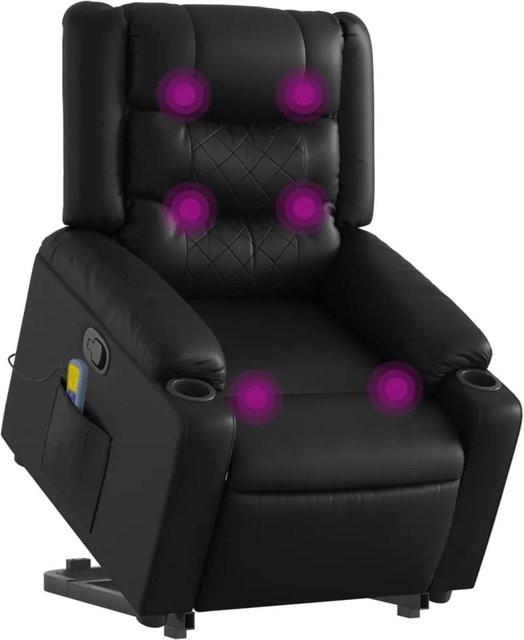 vidaXL Massagesessel mit Aufstehhilfe in Schwarz aus Kunstleder - Bild 1