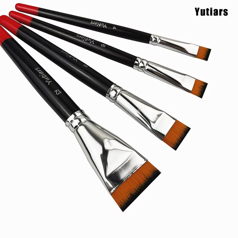 Yutiars 4-teiliges Künstler-Pinselset für Acryl, Öl, Aquarell und Lackierarbeiten mit Anti-Shedding-Spitzen - Bild 3