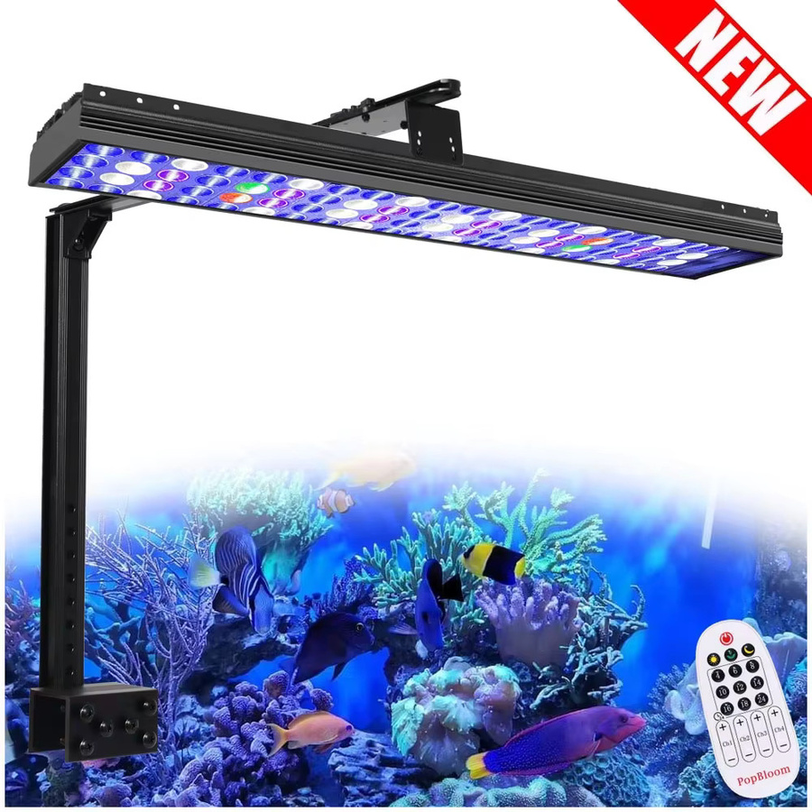 PopBloom Wifi Marine Aquarium Licht, Vollspektrum LED Aquarium Lampe mit Timer für Korallenriff SPS/LPS Aquarien, Farbe: Schwarz, Breite: 60 cm - Bild 7