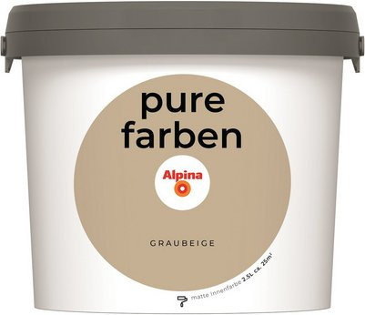 Alpina Wandfarbe Pure Farben Graubeige matt 2,5 l - Bild 1