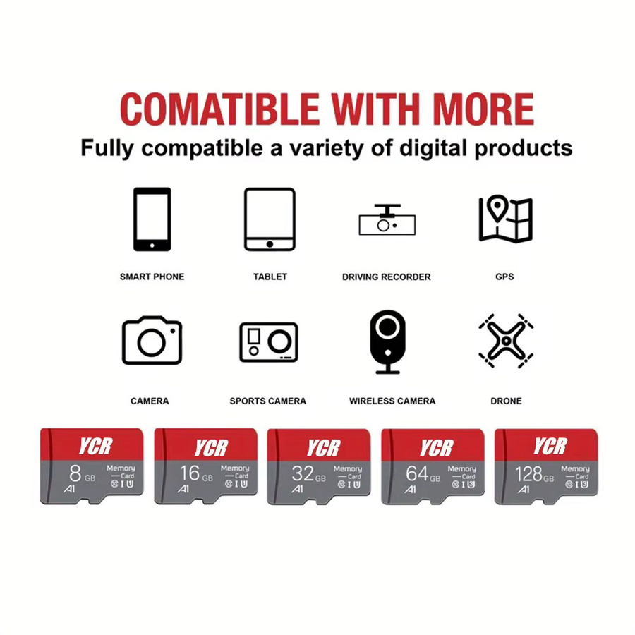 YCR Class 10 MicroSD Speicherkarte Hochgeschwindigkeits TF-Flash-Karte - Bild 4