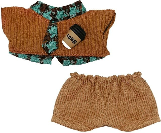 Linyi toy Pullover-Weste Schuluniform, Kleidung für Baumwollpuppe, braun, 1-teiliges Set, ab 3 Jahren - Bild 1