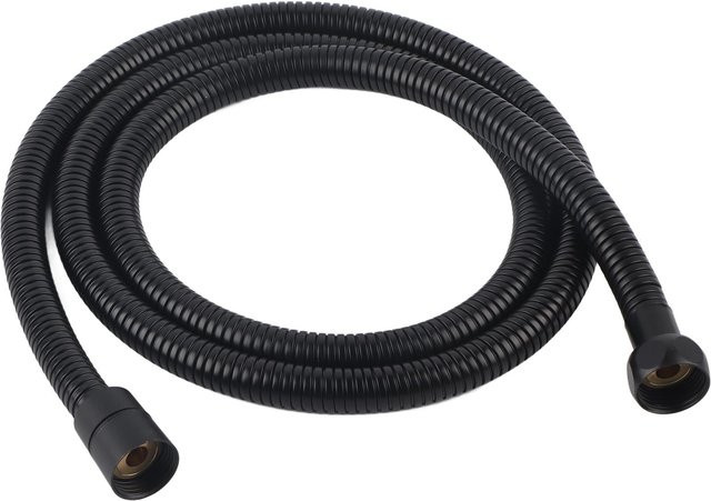 Flexibler Ersatz-Duschkopfschlauch aus Edelstahl von TOMTOP in Schwarz, G1/2, Anti-Twist-Funktion, Länge: 150 cm - Bild 1