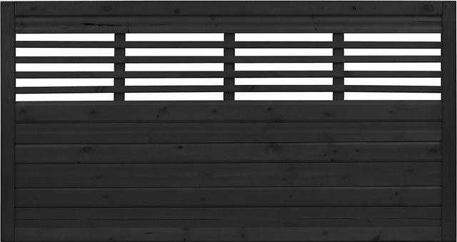 Sichtschutzzaun Element Nicea von Andrewex aus Kiefernholz in Anthrazit, B/H: 180 x 90 cm - Bild 1