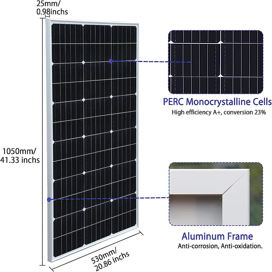Xinpuguang Monokristallines Solarpanel Photovoltaikmodul Ladegerät in Schwarz - Bild 2