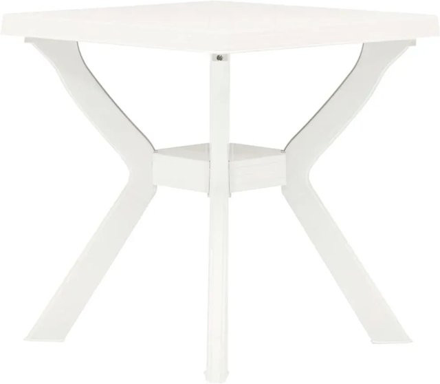 vidaXL Bistrotisch aus Kunststoff in Weiß für Garten, Terrasse und Balkon B/T/H: 70 x 70 x 72 cm - Bild 1
