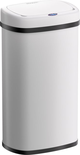 Monzana Sensor Mülleimer aus Edelstahl in Weiß mit 50 l Fassungsvermögen - Bild 1