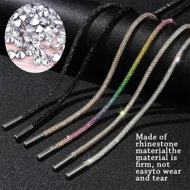 SMATLELF Schnürsenkel Regenbogen, Strass, Runde Schnürsenkel, Unisex - Bild 1