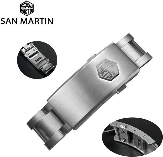 San Martin Uhrenschließe, Edelstahl, Silber, 16 mm, Unisex - Bild 1