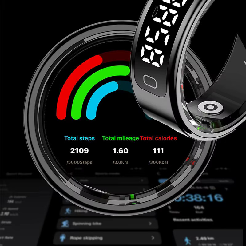 Timethinker R11C Smart Ring mit Display für Männer und Frauen in Silber mit Herzfrequenzmessung, Schlafmonitor und Wasserdichtigkeit für Android und iOS - Bild 3