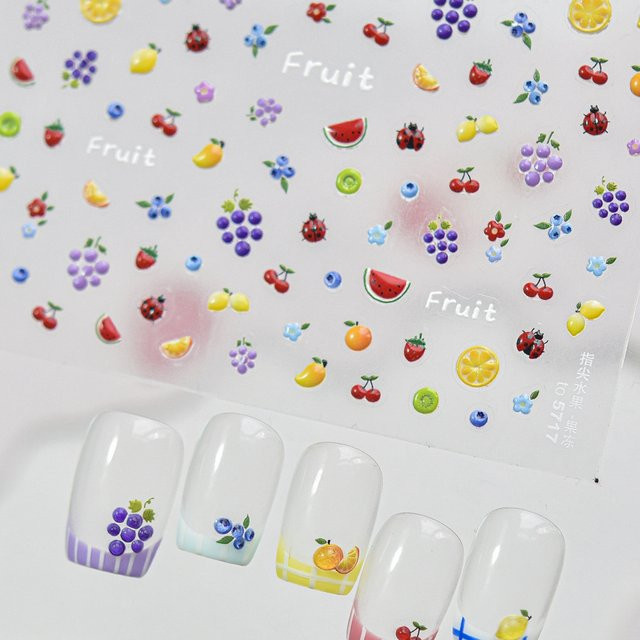 NAILFYOU 5D Nagelsticker Fruchtscheiben, selbstklebend, geprägt - Bild 1