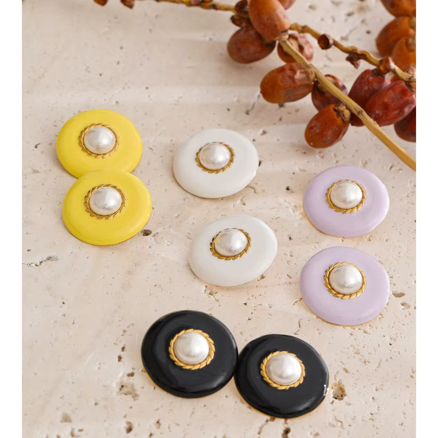 Yhpup Ohrstecker Edelstahl, bunt, Perle, Unisex - Bild 1