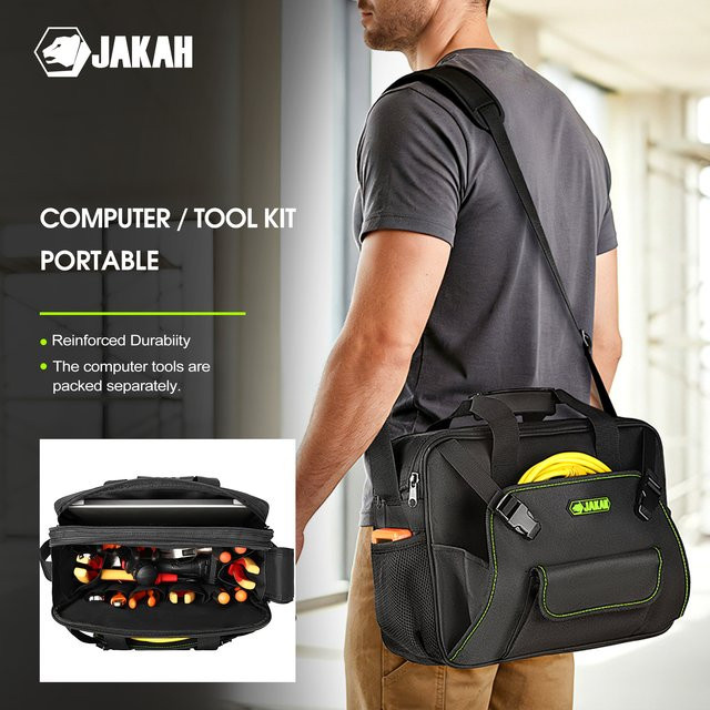 JAKAH Multifunktionale Werkzeugtasche JK-147 mit 20 Fächern in Schwarz - Bild 1