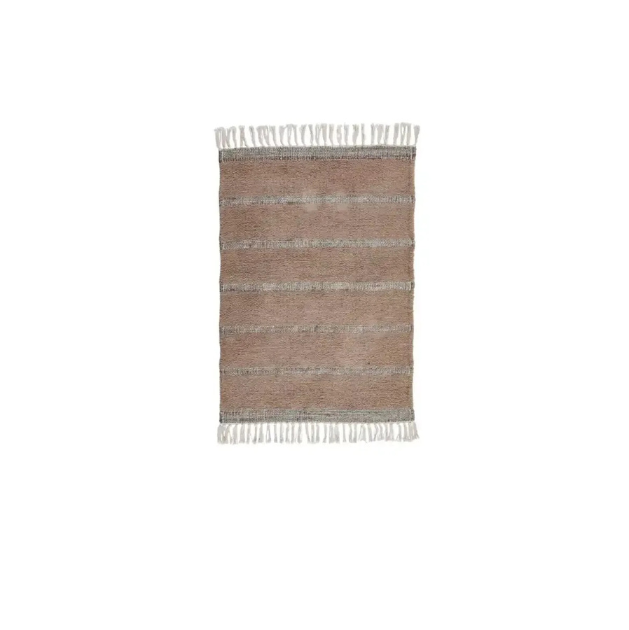House Doctor Teppich Chen in Dusty Berry mit gewebtem Muster aus Baumwolle und Jute, Breite: 60 cm, Tiefe: 90 cm - Bild 1